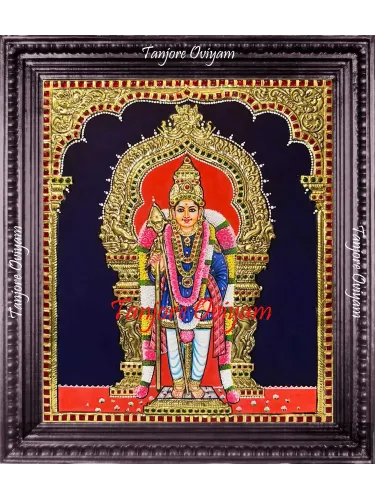 Tanjore Painting Murugan With Gold Decoration